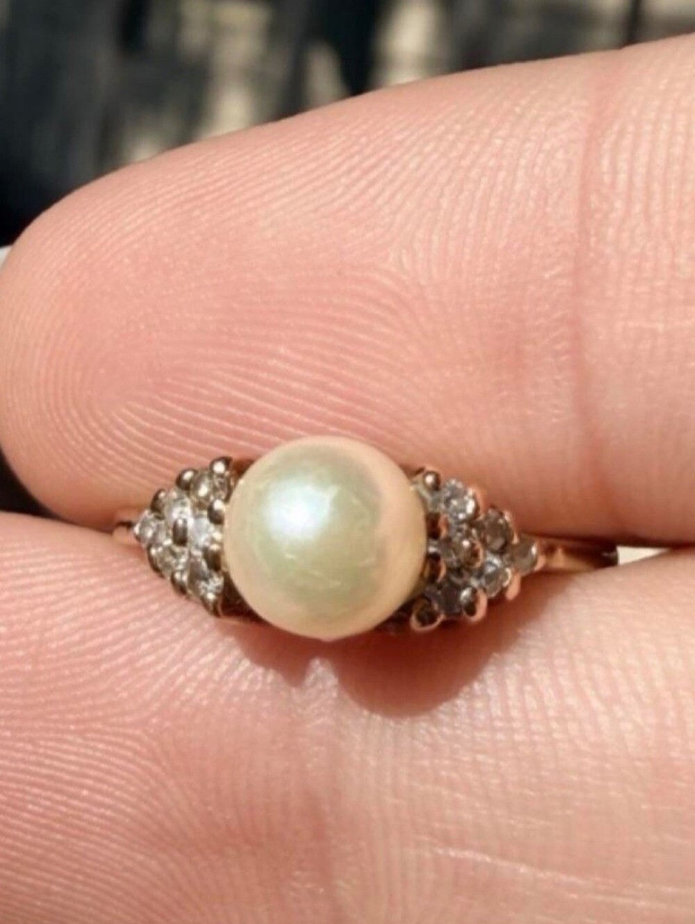 10K Gold Pearl Accent Women's Ring - Unbranded